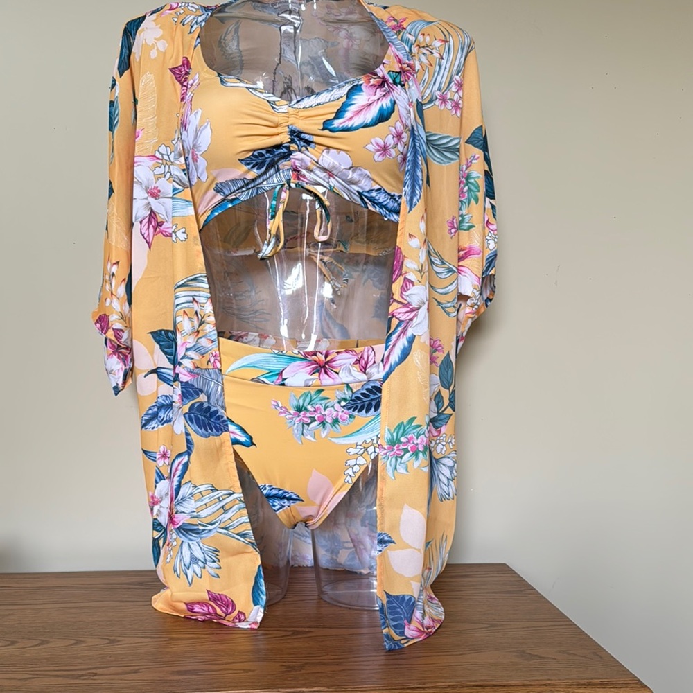 Everyday Sunday floral Kimono style Swimsuit cover-up